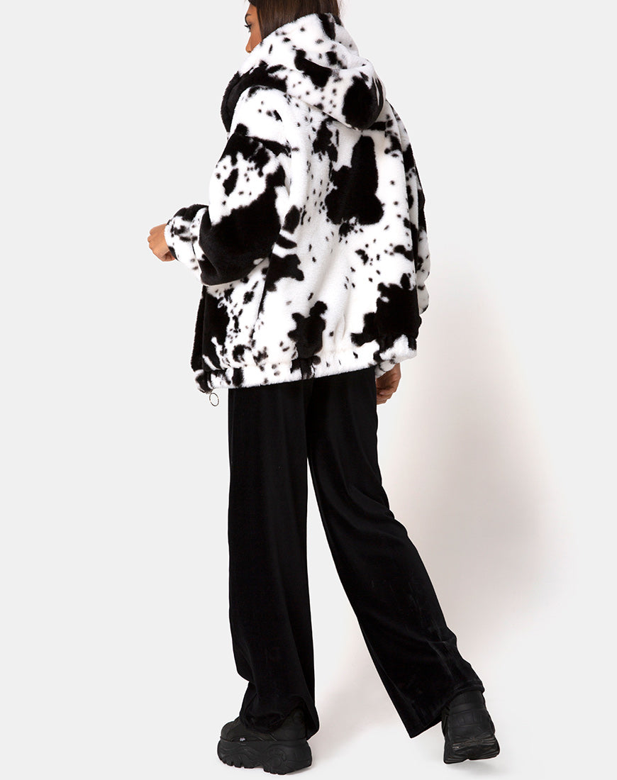 Chaqueta Emerson de piel de vaca en blanco y negro