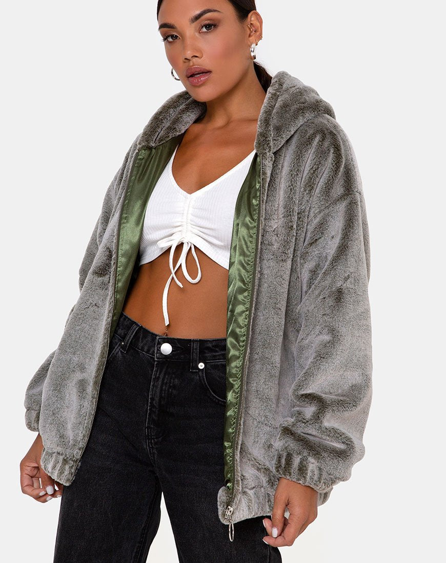 Chaqueta Emerson de piel sintética Gris