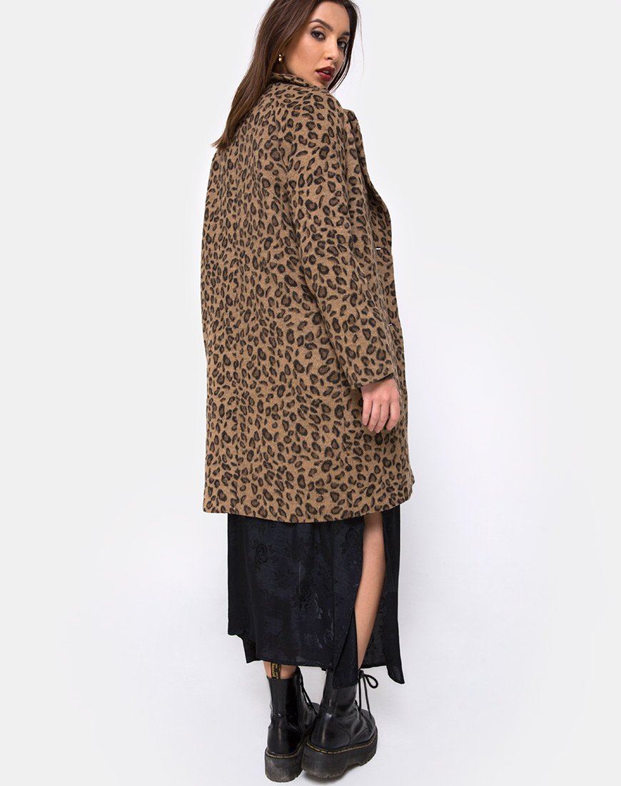Imagen de Ernest Boyfriend Coat Leopard Print Grey