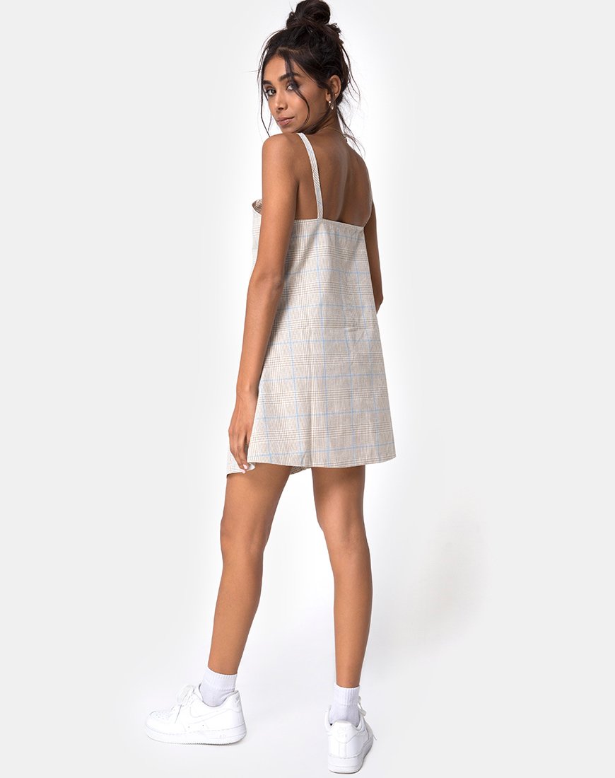 Imagen de Esana Slip Dress in Tonal Plaid Almond