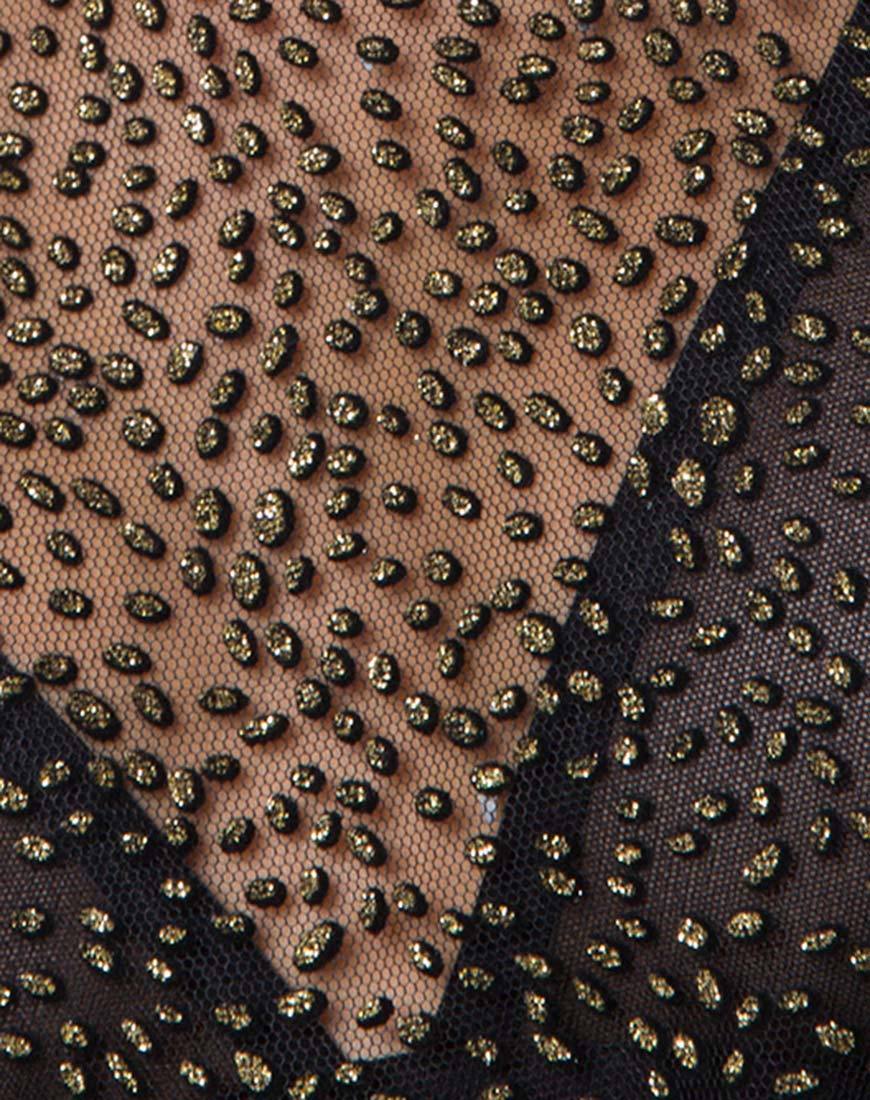 Imagen de Ether Top de manga larga en red Glitter Animal Negro