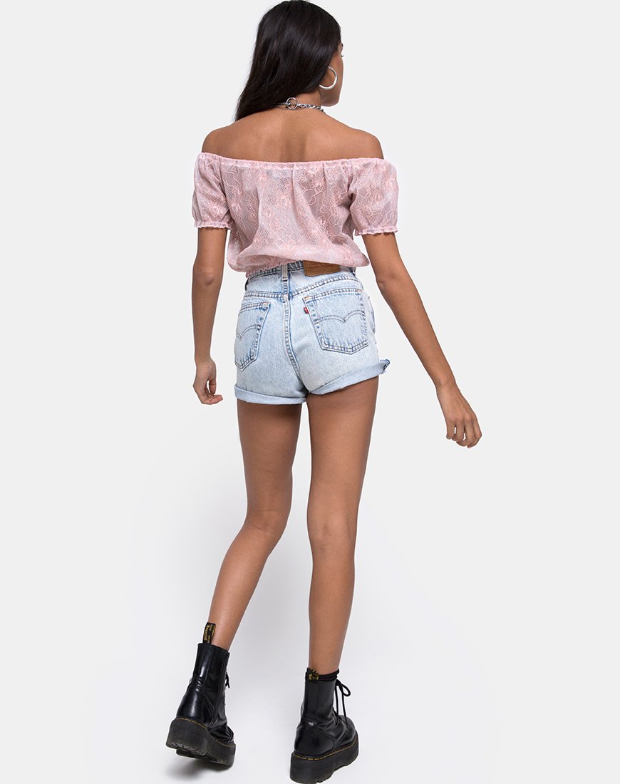 Imagen de Eva Crop Top en encaje rosa