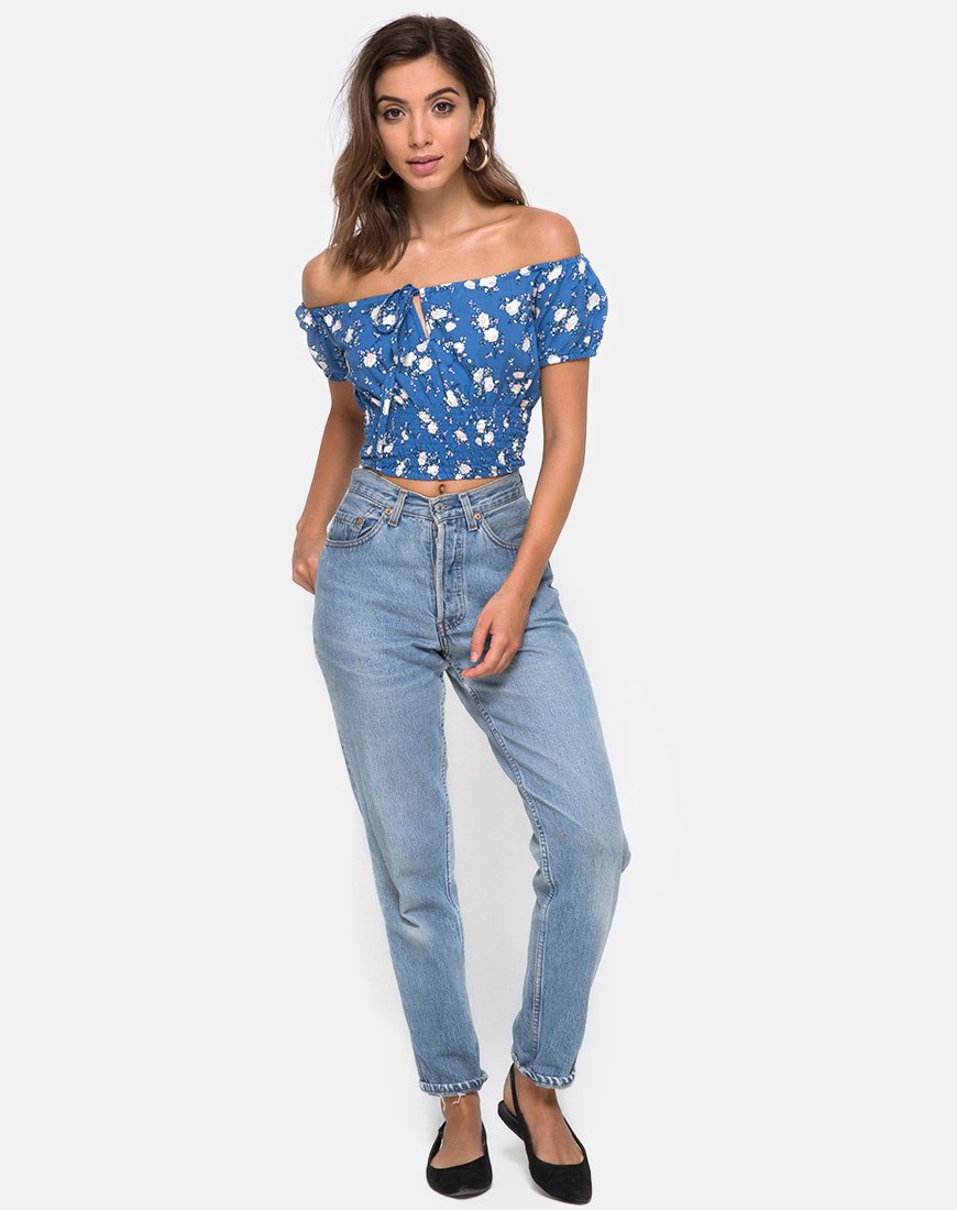 Imagen de Evane Crop Top en Soheila Floral Azul