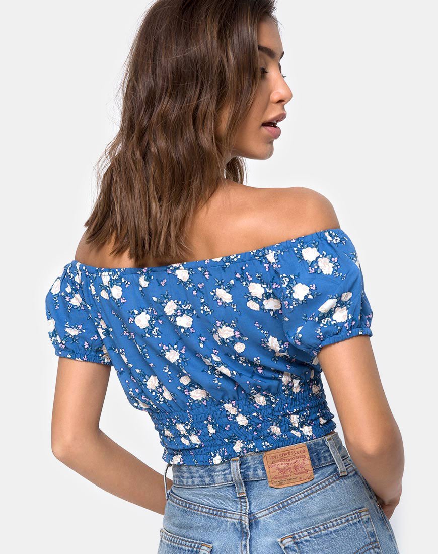 Imagen de Evane Crop Top en Soheila Floral Azul