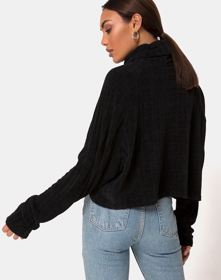 Sudadera Evie de chenilla negra