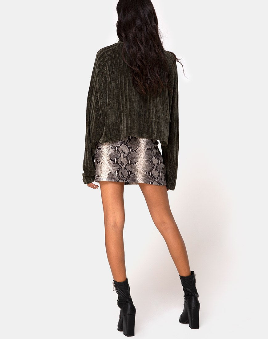 Imagen de Evie Cropped Sweater en chenilla caqui