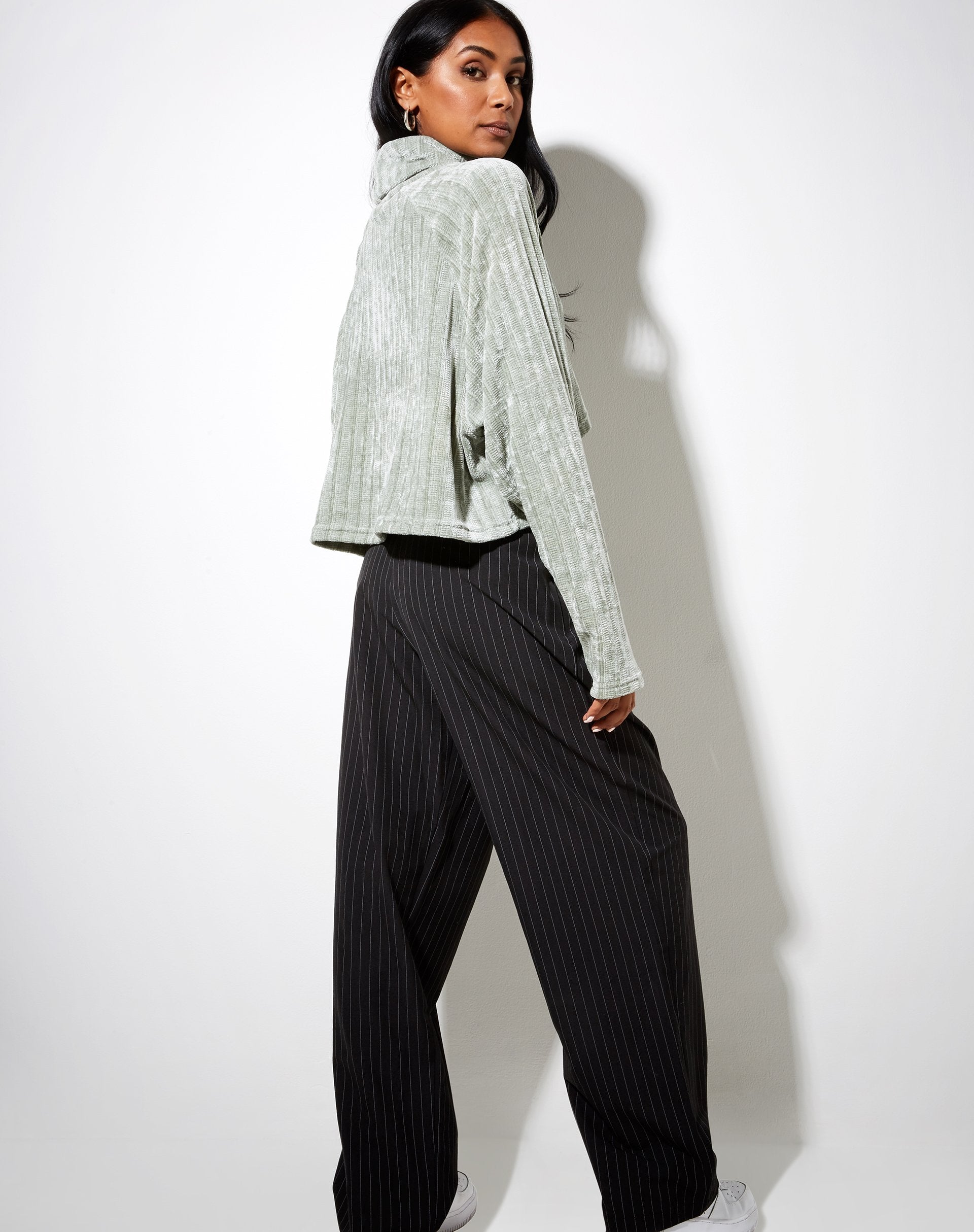 Imagen de Evie Cropped Jumper in Chenille Sage