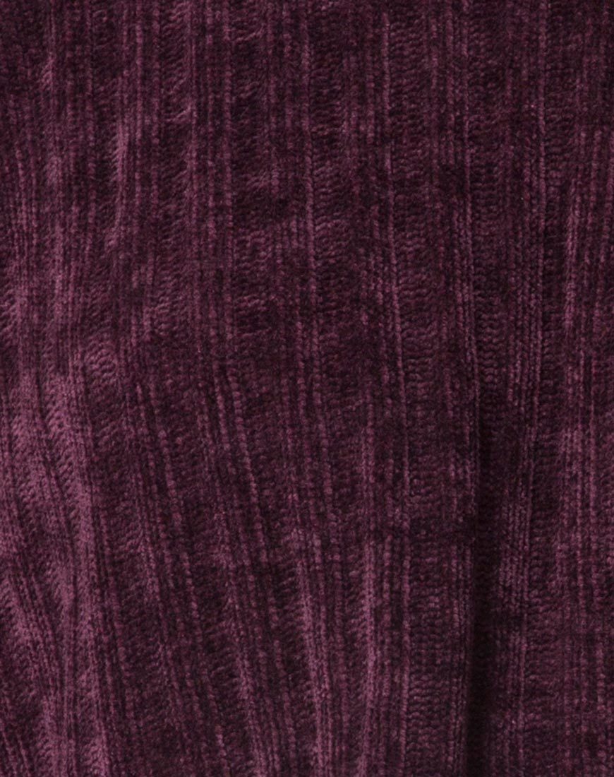 Imagen de la sudadera Evie en chenilla ciruela