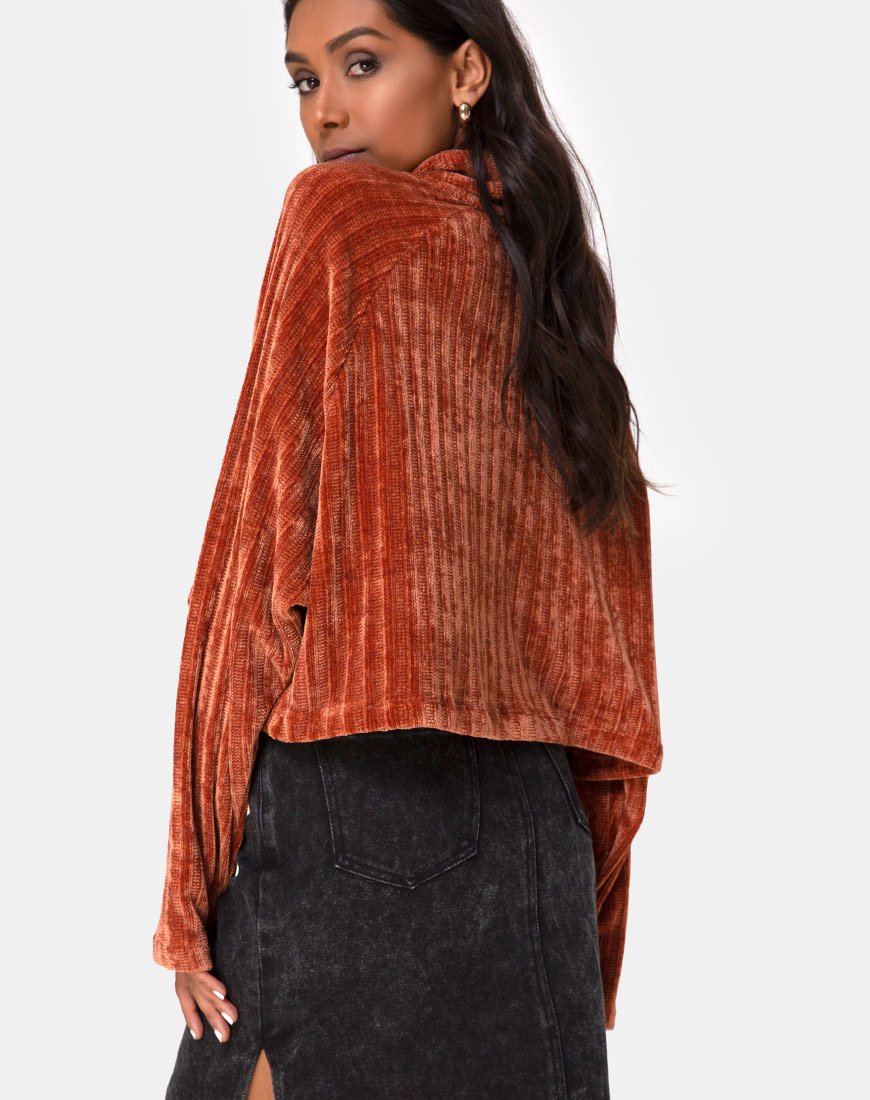 Imagen de Evie Cropped Sweater en chenilla óxido