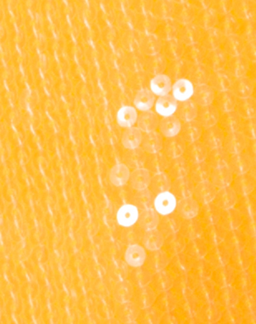 Imagen de la falda Ewi en mandarina con lentejuelas transparentes