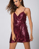Imagen de Fabia Wrap Dress in Mini Sequin Borgoña