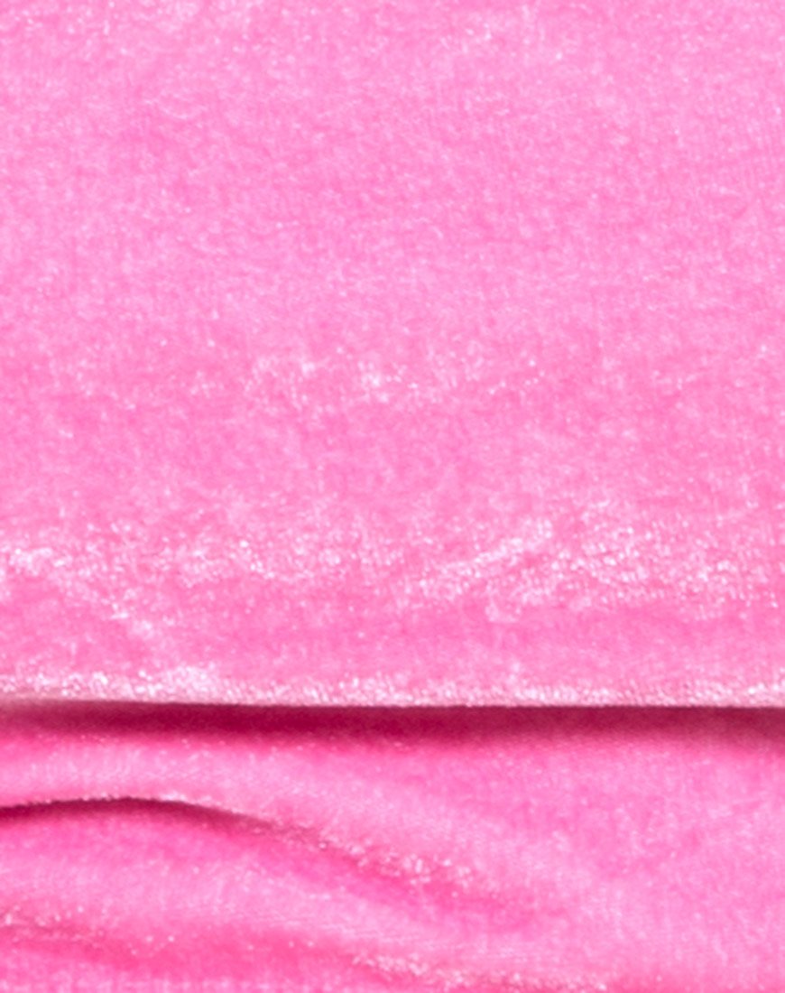 Imagen del sujetador de bikini Fabienne en terciopelo rosa caramelo
