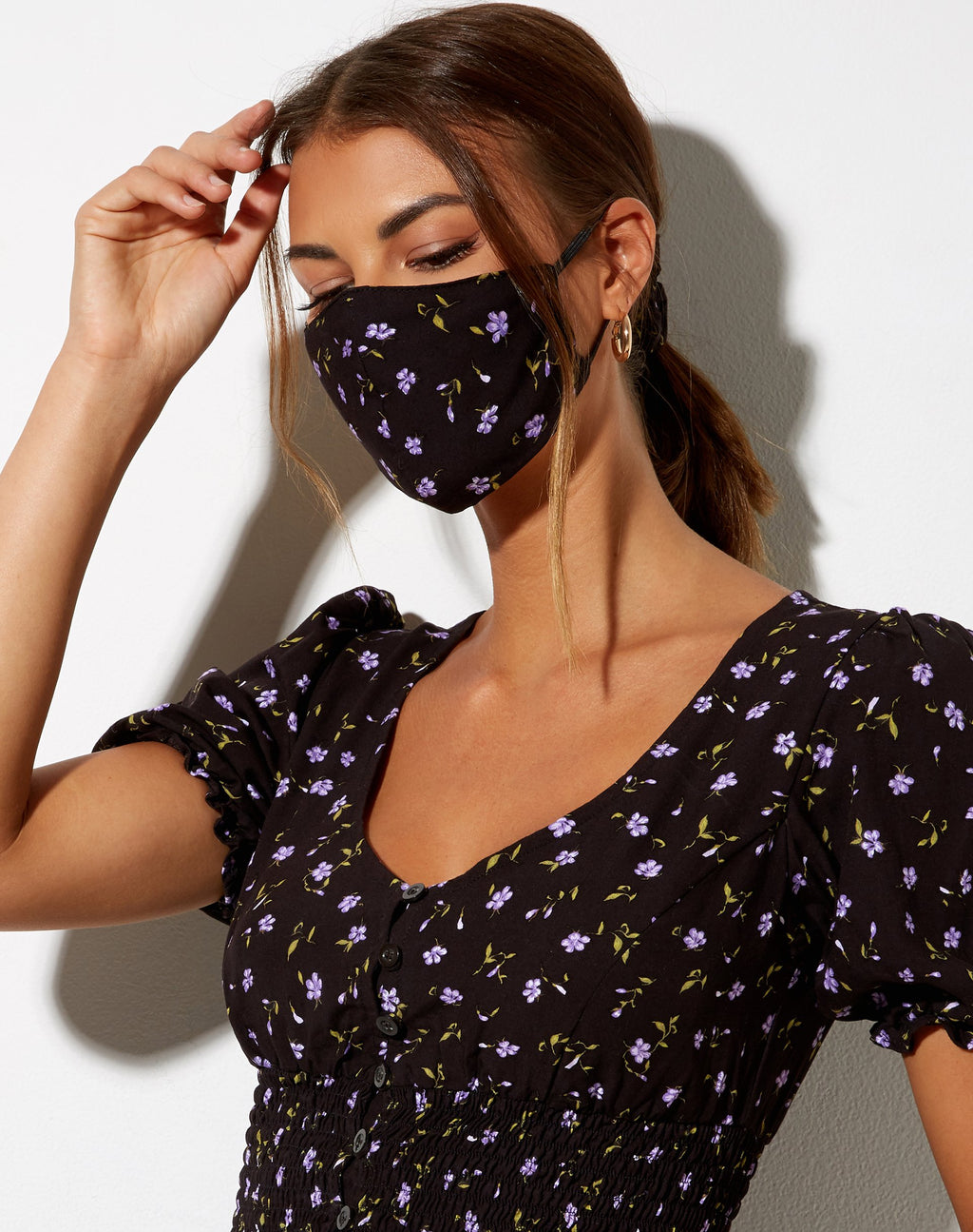 Mascarilla facial en café y morado Pretty Petal
