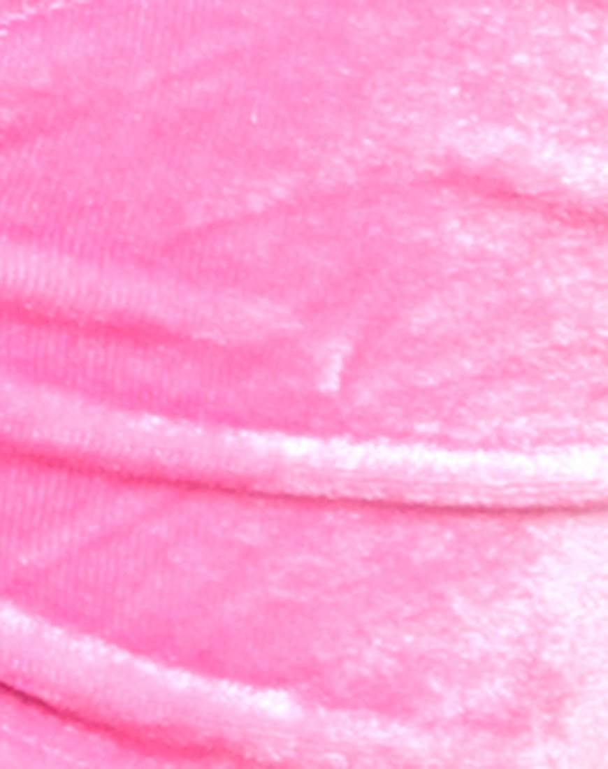 Imagen de braguita de bikini Fadel en terciopelo rosa caramelo