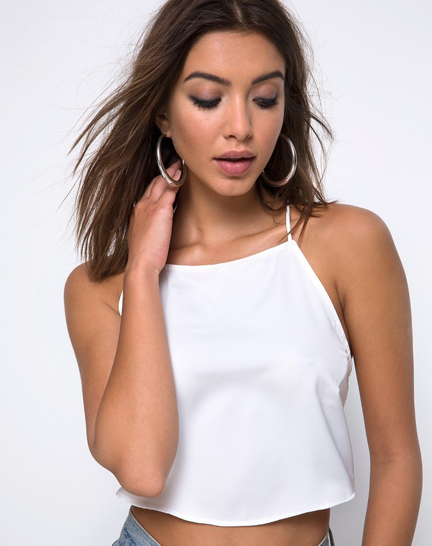 Cami Top de satén marfil