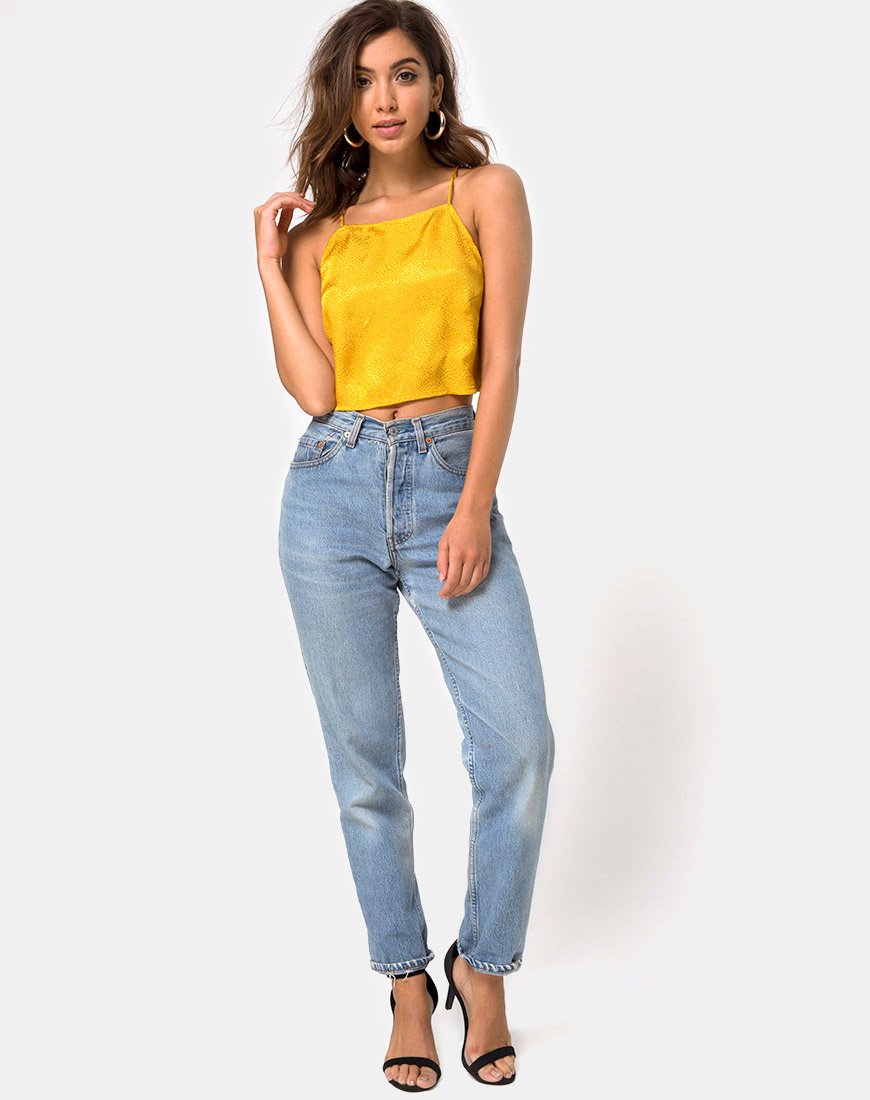 Imagen de Fair Cami Top de satén mostaza