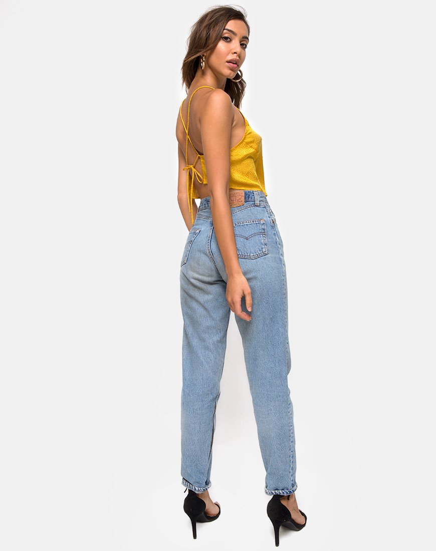 Imagen de Fair Cami Top de satén mostaza