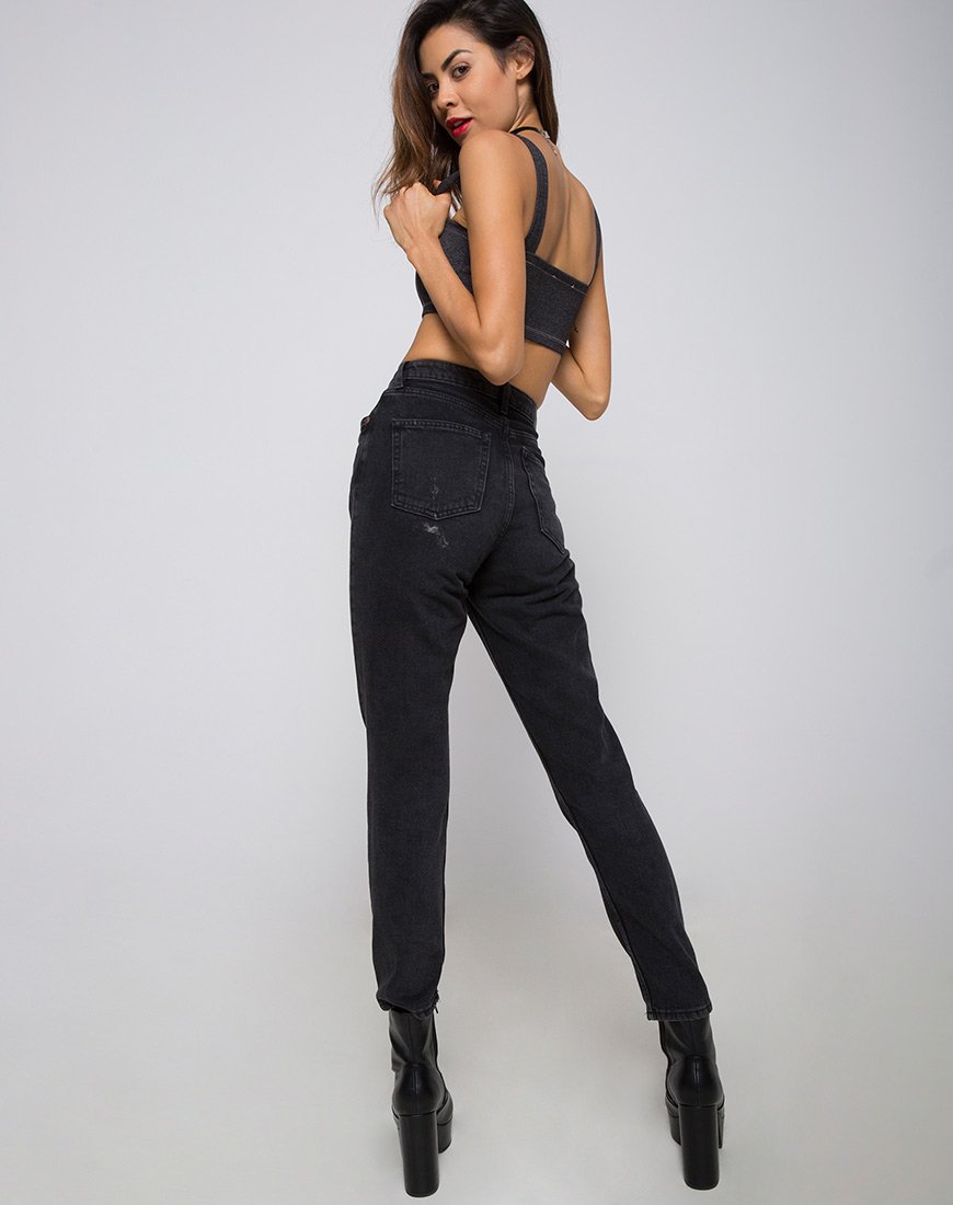 Imagen de Fallon Crop Top en Denim Negro