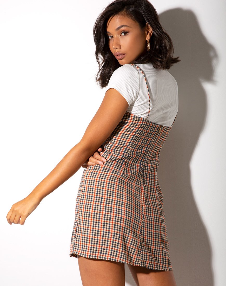 Famala Slip Dress en cuadros campestres