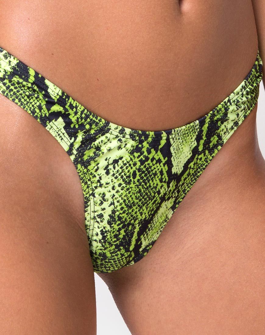 Imagen de la braguita de bikini Farida en Slime Lime Snake