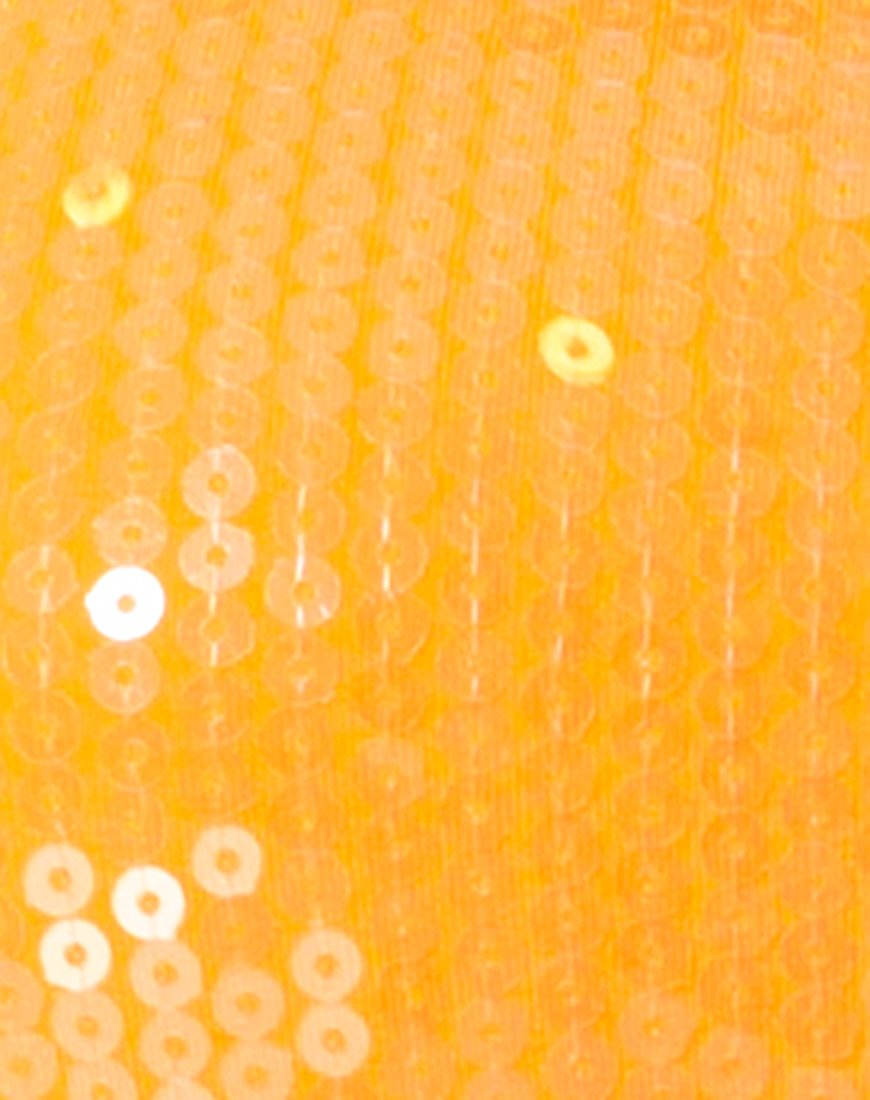 Imagen de Farlie Bodycon Dress in Tangerine with Clear Sequin