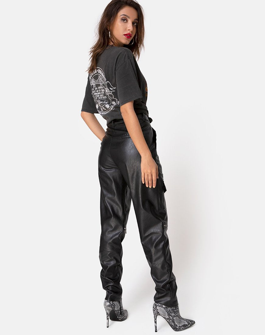 Imagen de Faroe Pantalones de PU en negro