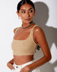 Imagen de Adela Crop Top en canalé camel