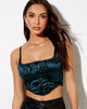 Imagen de Elicia Crop Top en Rosa Flock Verde Bosque