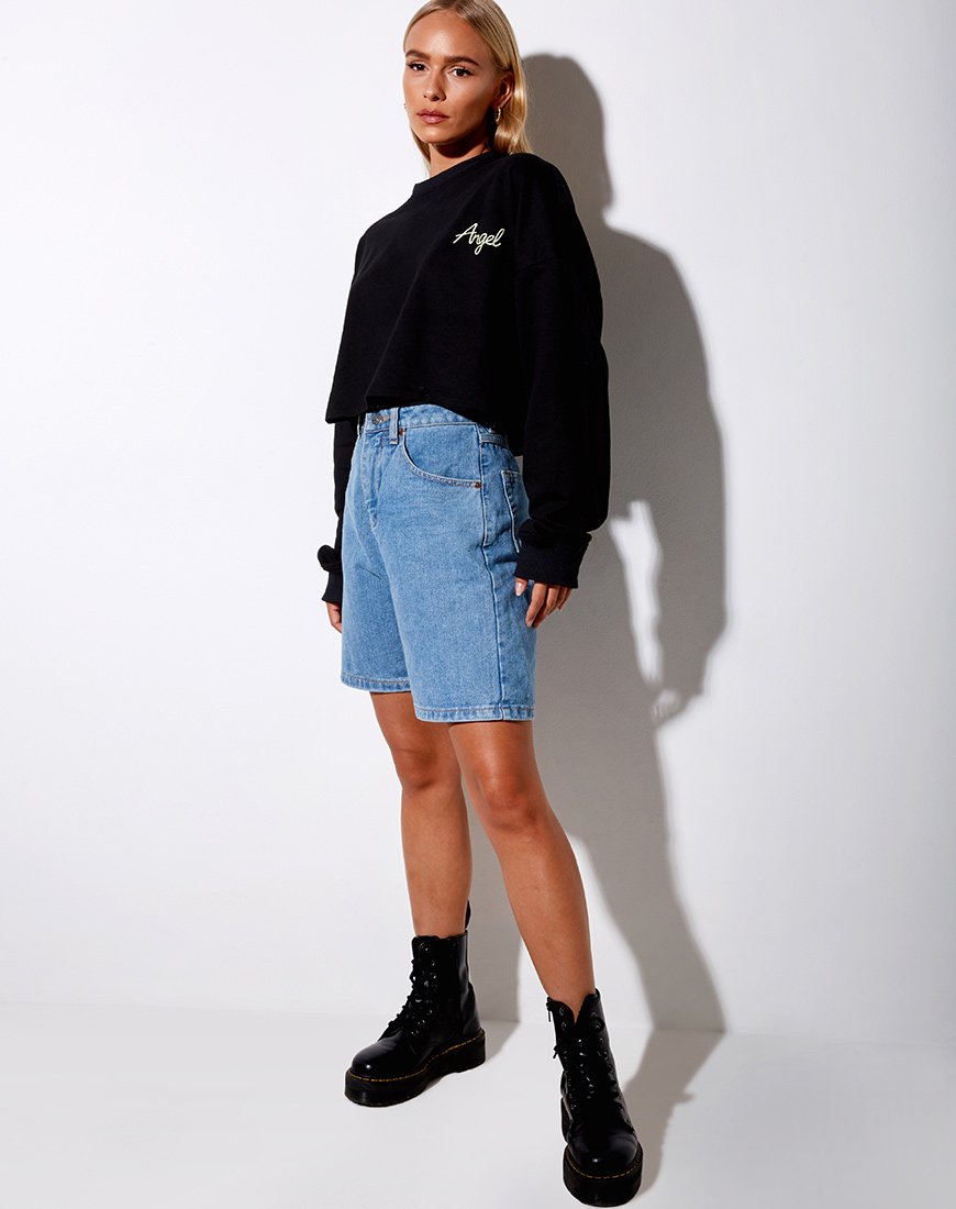 Imagen de Fawly Crop Top en Negro Angel Embro en Verde Neón