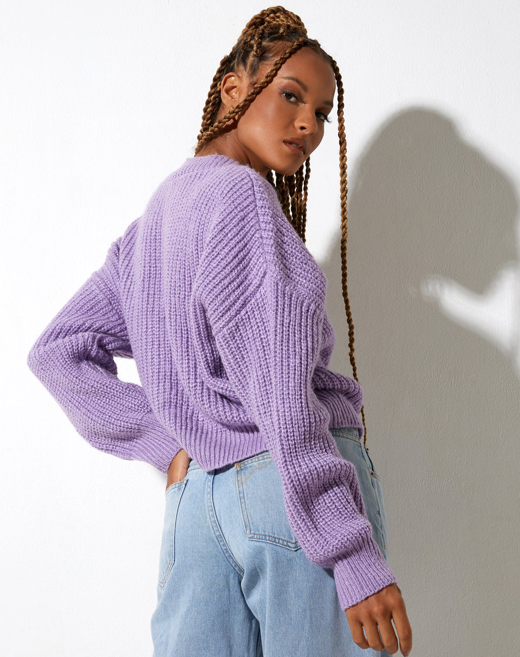 Cárdigan Faya de punto morado