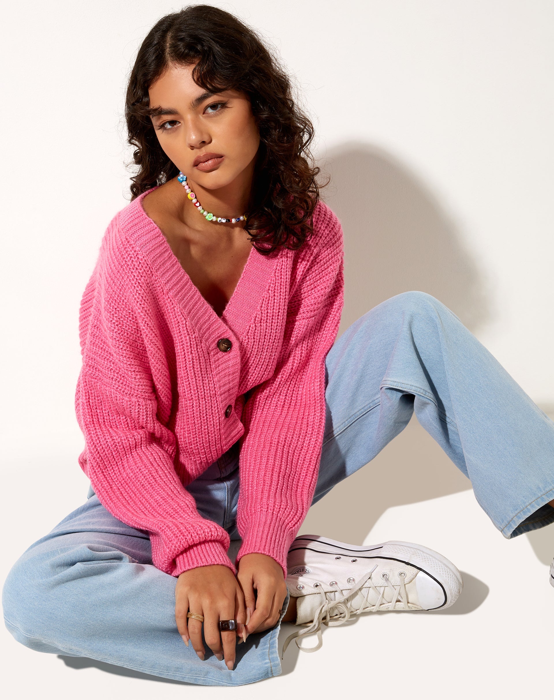 Imagen del cárdigan Faya rosa chicle
