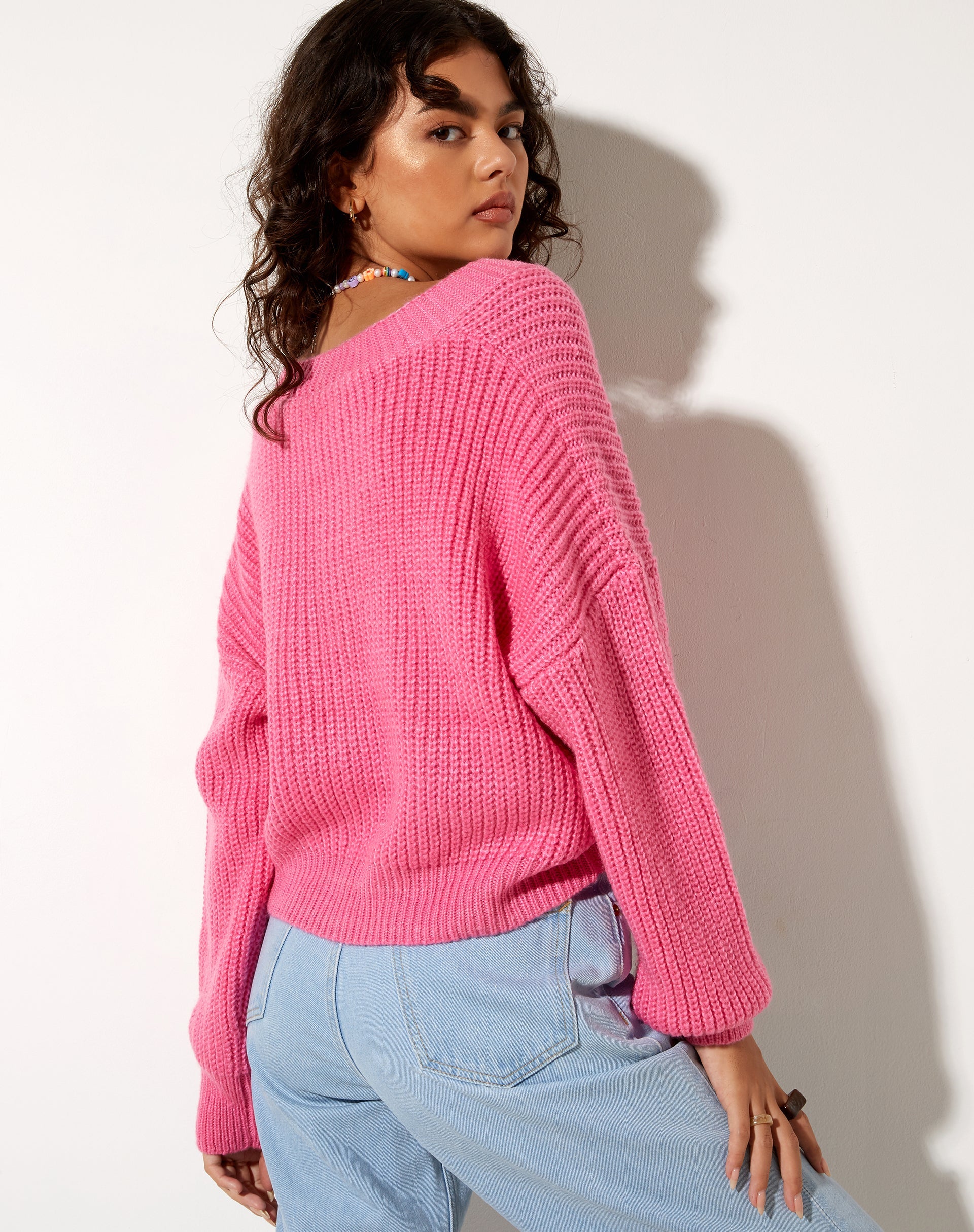 Imagen del cárdigan Faya rosa chicle