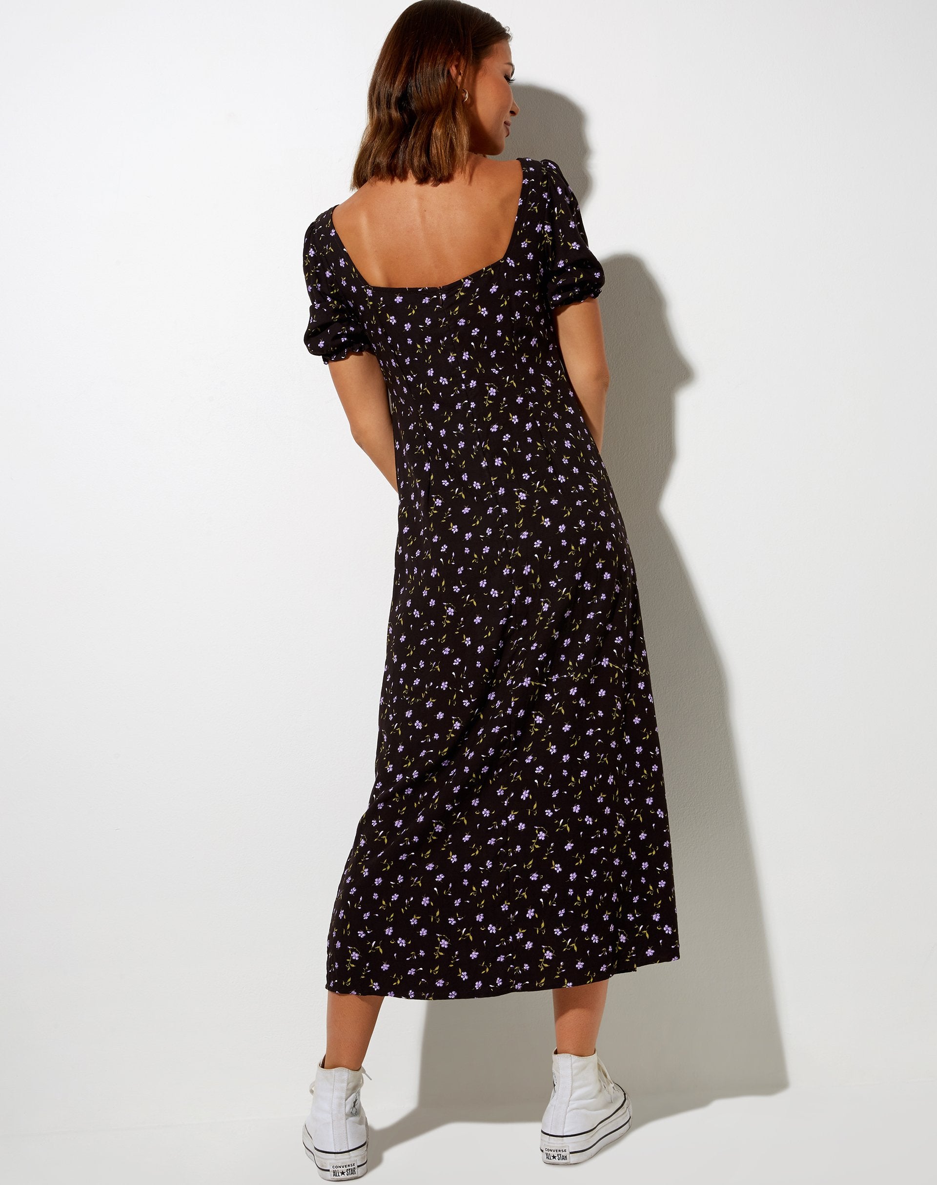 Imagen del vestido Fernanda Midi en Pretty Petal Café y Violeta
