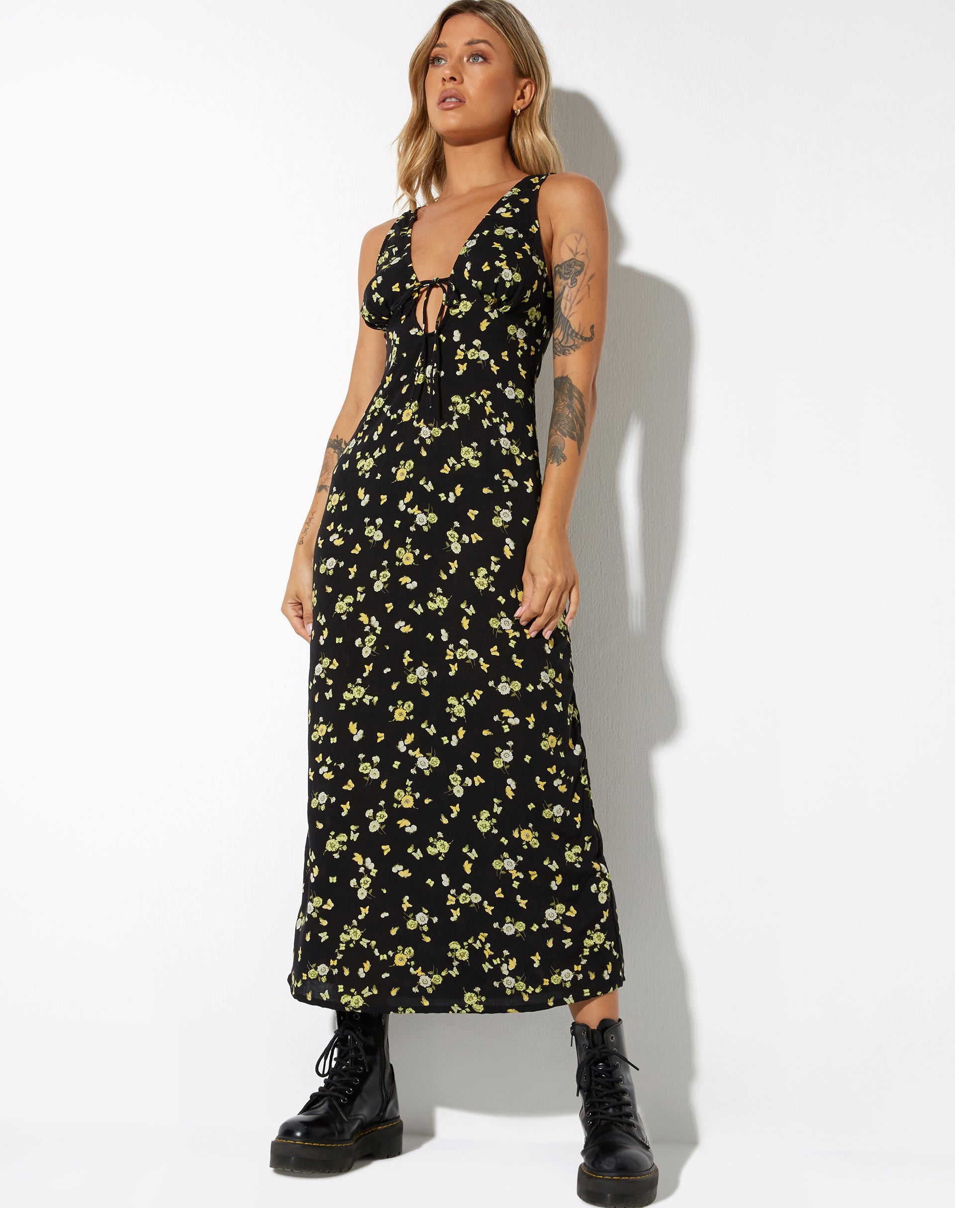imagen de Fiaso Midi Dress in Lemon and Lime Black