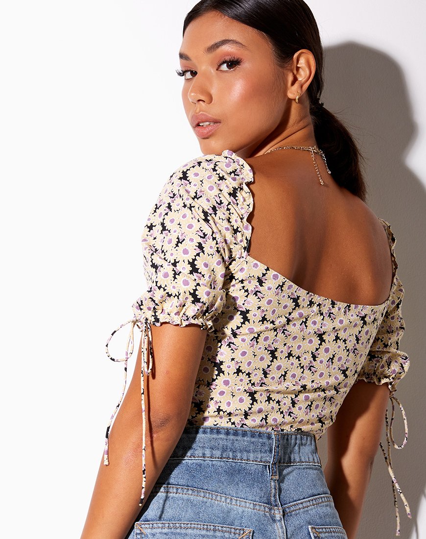 Flaba Crop Top en crema Daisy Day