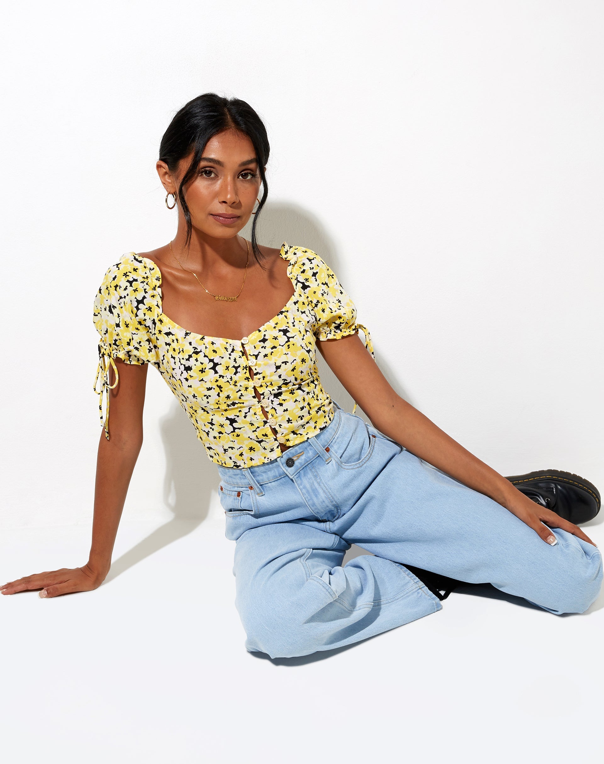 Imagen de Flaba Crop Top en Sunflower Pop Yellow