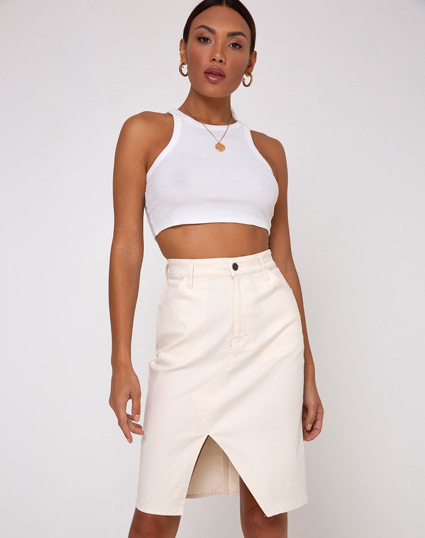 Flasa Falda Midi en Crudo