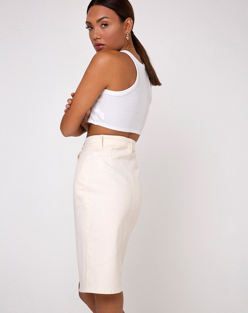 Flasa Falda Midi en Crudo