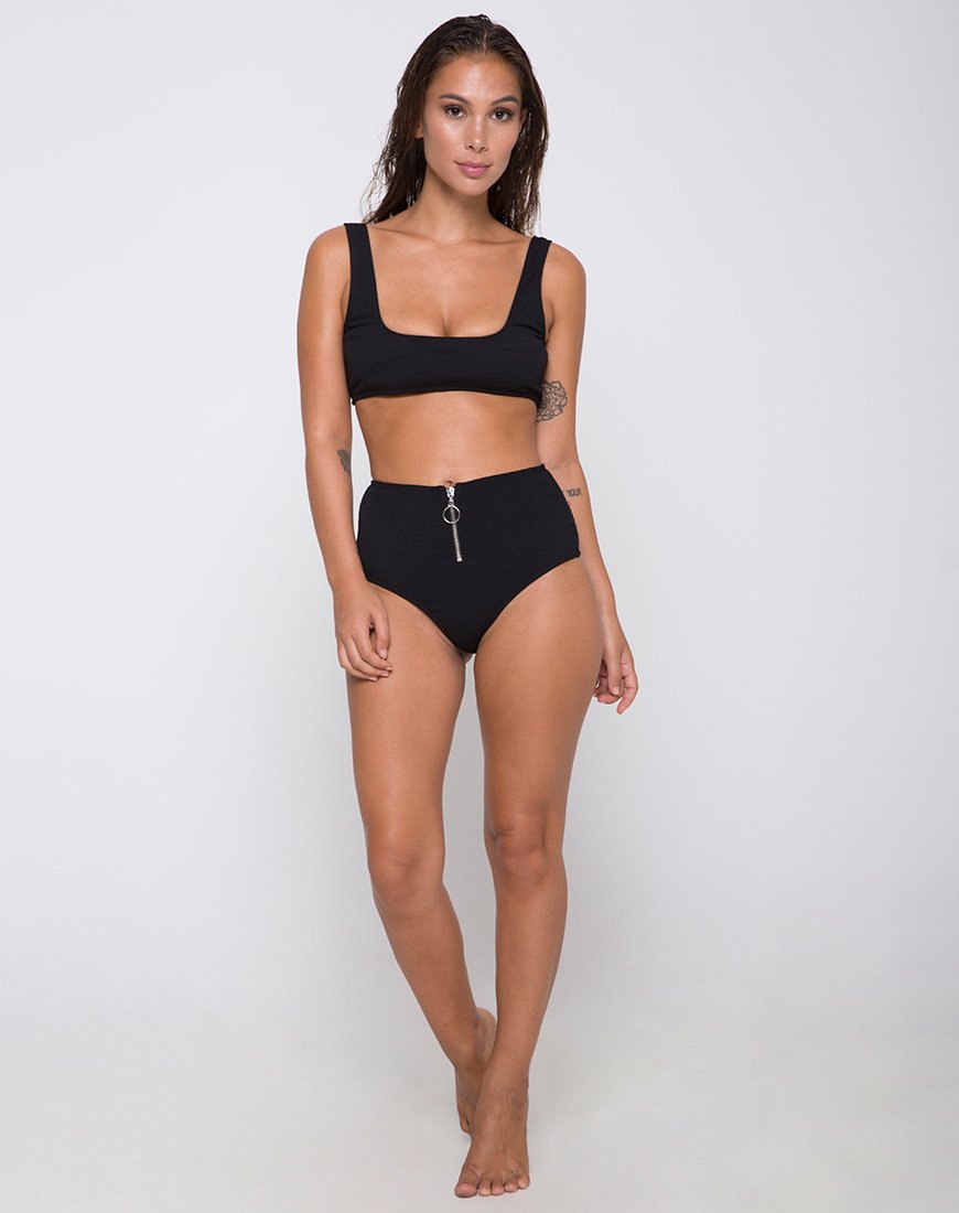 Braga de bikini Fleata Mini Rib Textured Onyx