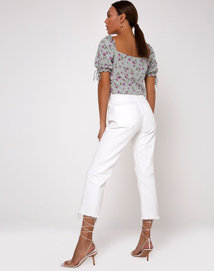 Imagen de la blusa Fleur en Little Petal Dusky Blue