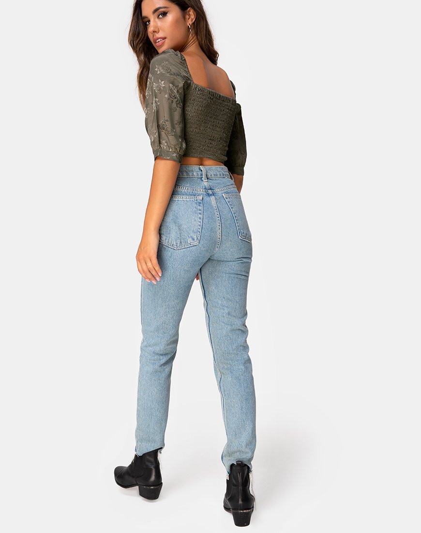 Imagen de Flory Crop Top en satén Rosa Plata Gris