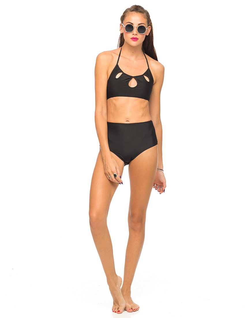 Top de bikini Motel Flux en negro