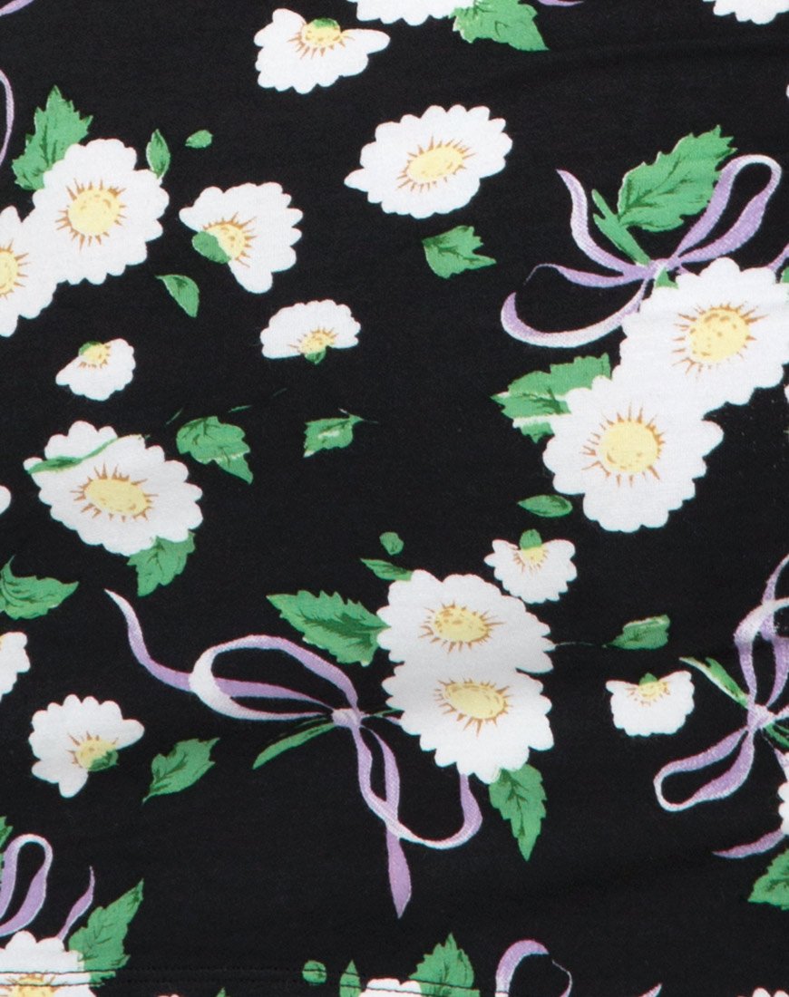 Imagen de Kimmy Bodycon Skirt in Daisy Ribbon Negro
