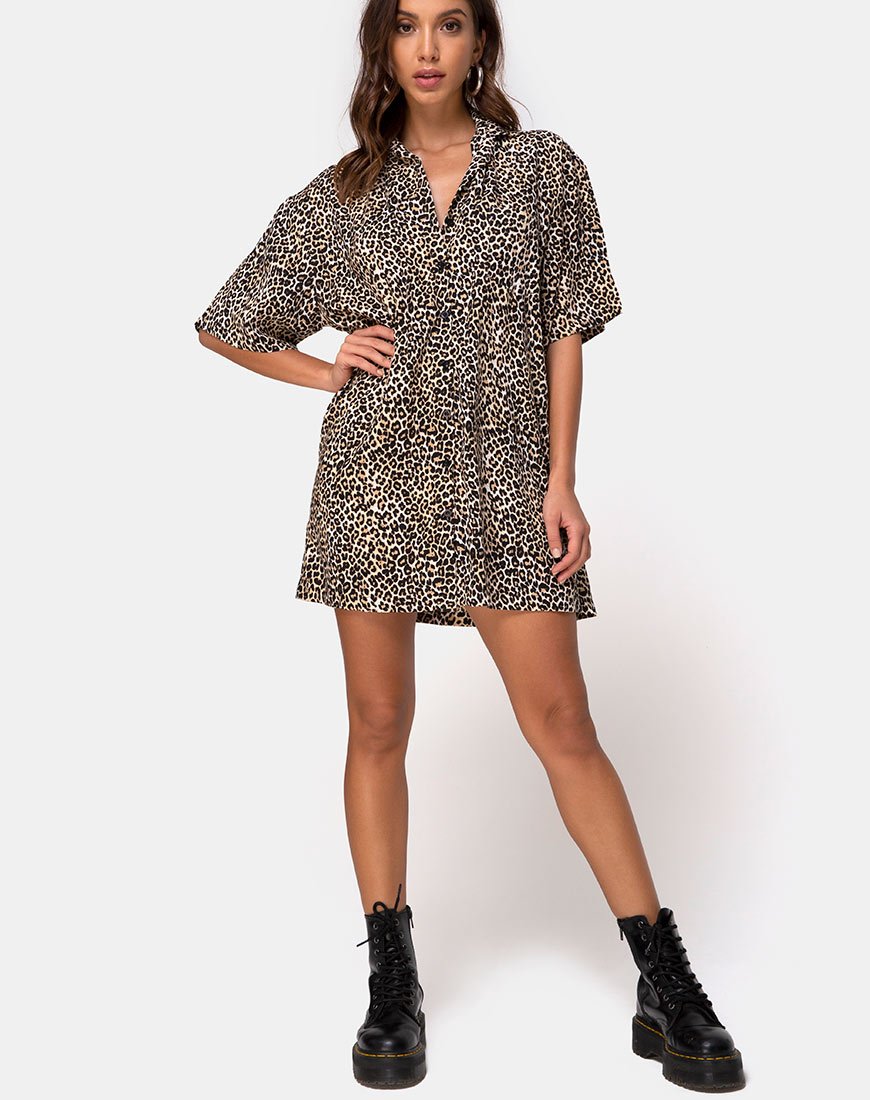 Imagen de Fresia Mini Dress in Brown Rar Leopard