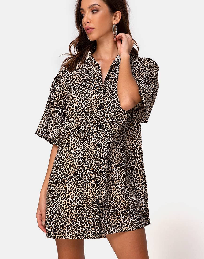 Imagen de Fresia Mini Dress in Brown Rar Leopard