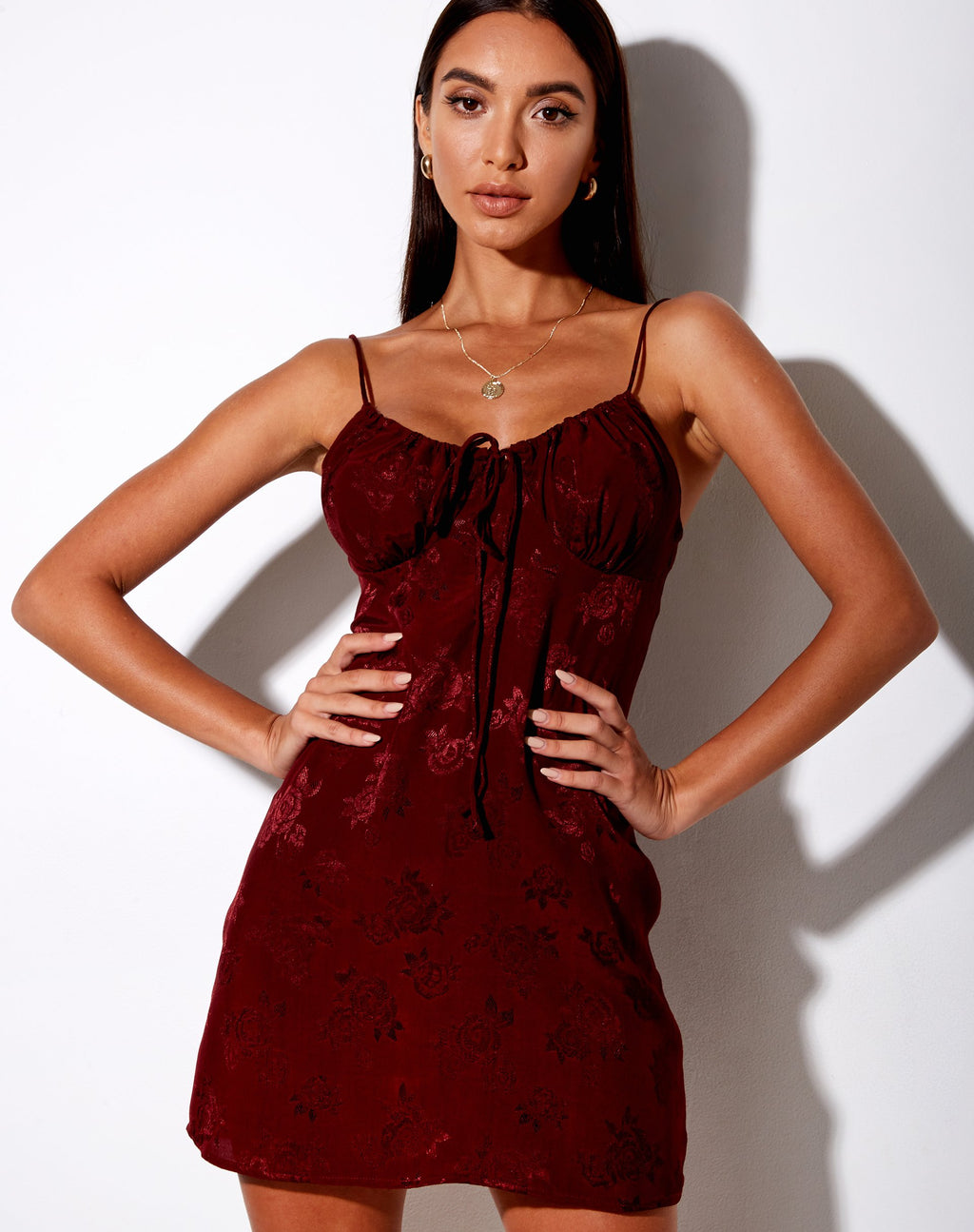 Frimala Slip Dress en Satén Rosa Mora