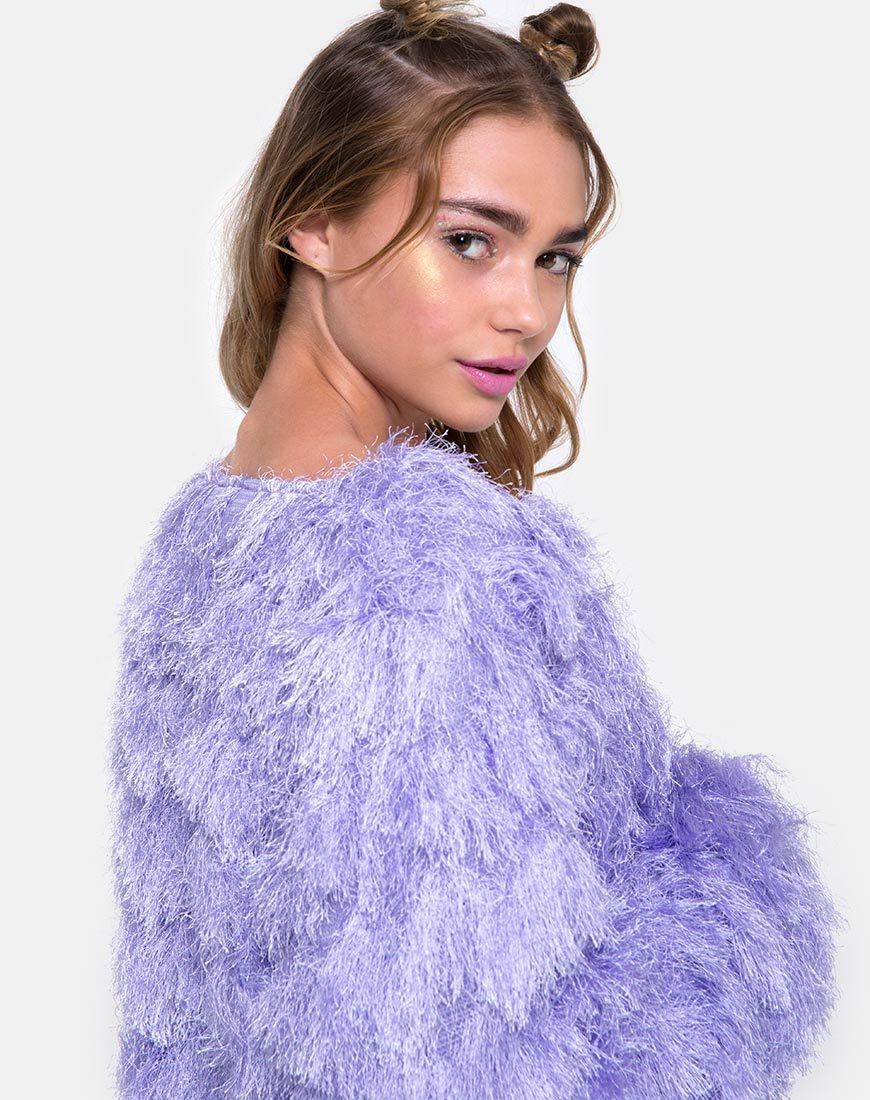 Chaqueta de piel de imitación lila