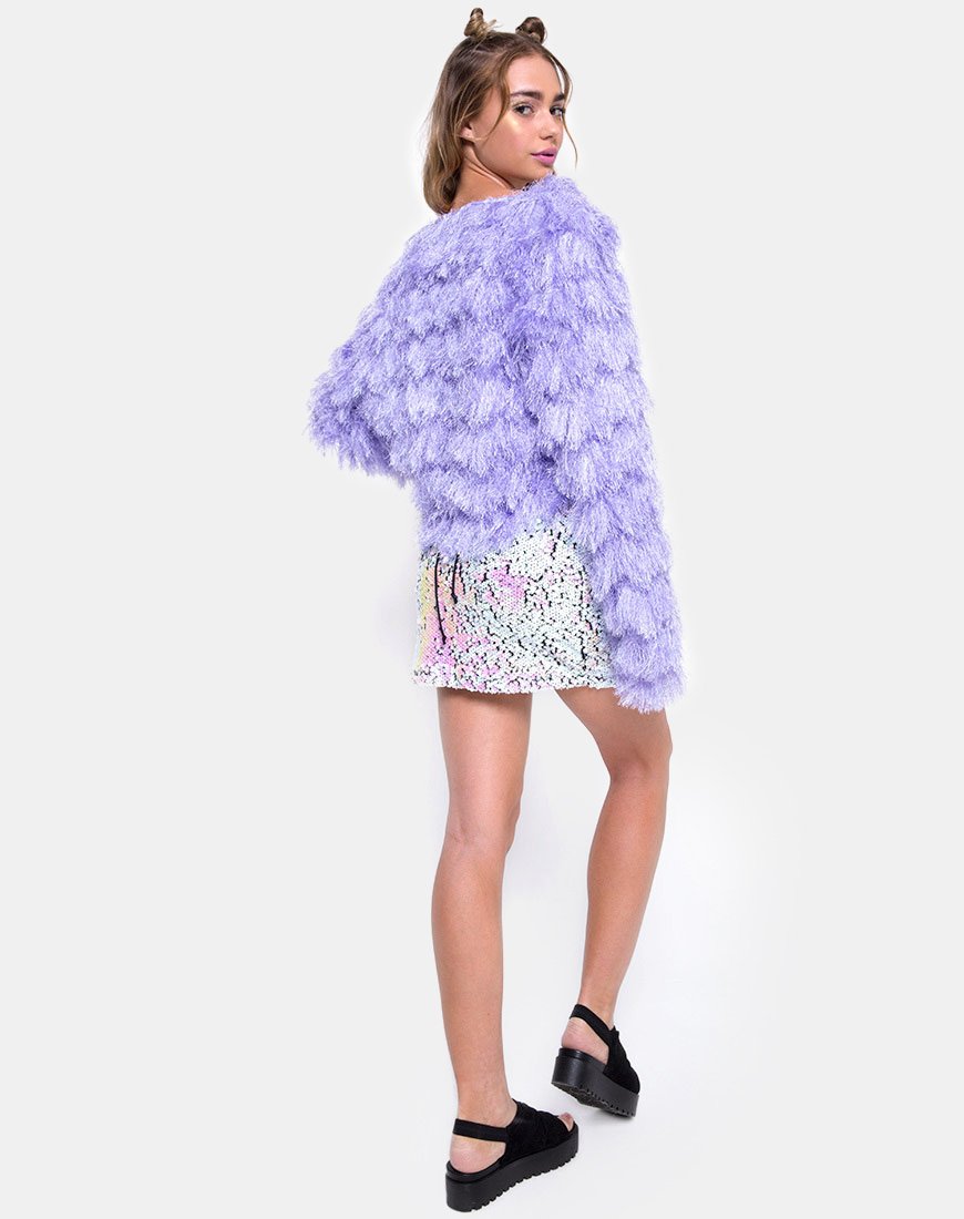 Image of Chaqueta de pelo de imitación de piel Lila