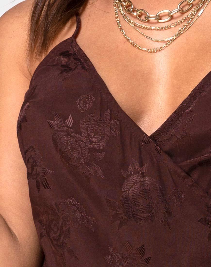 Imagen de Furiosa Wrap Dress in Satin Rose Cocoa