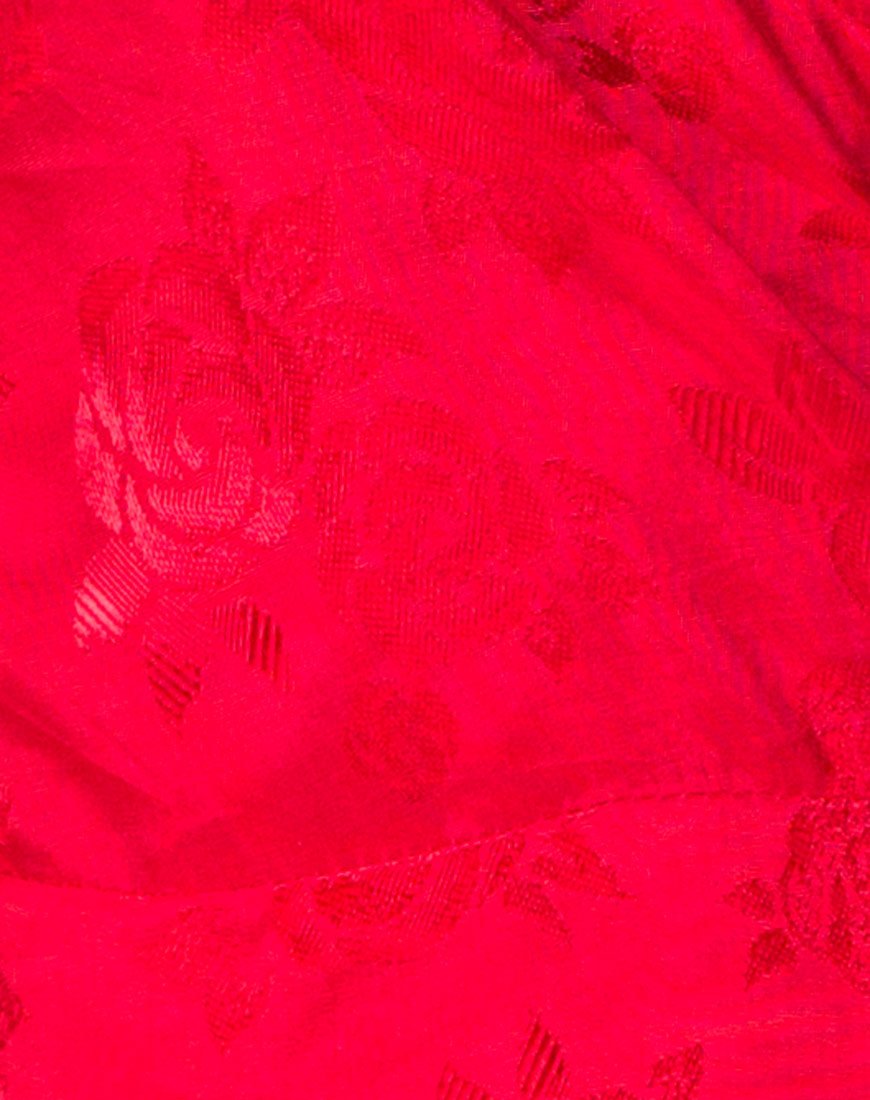 Imagen de Furiosa Wrap Dress in Satin Rose Red